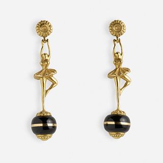 Gold ballerina earrings
