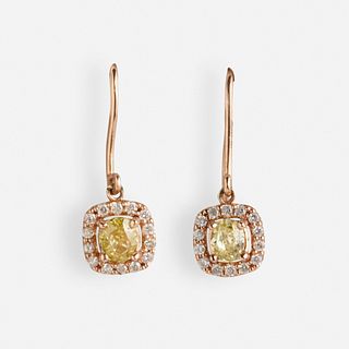 Yellow diamond earrings
