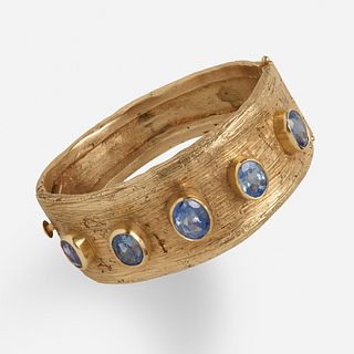 Ed Wiener, Modernist sapphire and gold bracelet