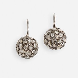 Lorraine Schwartz, Diamond and gold ball earrings
