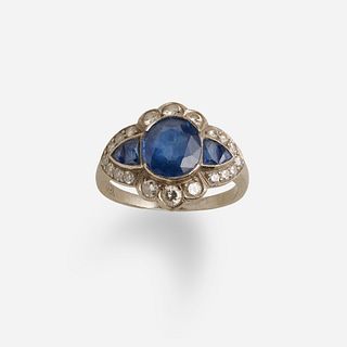 Art Deco sapphire and diamond ring