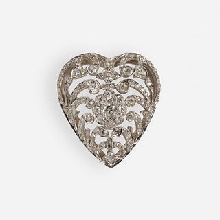 Antique diamond heart-shaped pendant