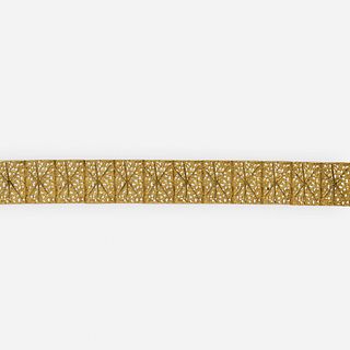 Modernist gold abstract bracelet