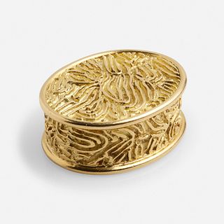 Tiffany & Co., Textured gold pill box
