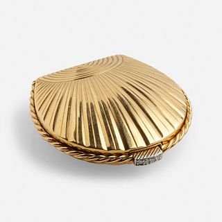 Tiffany & Co., Gold scallop shell travel clock