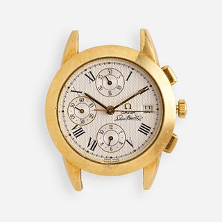 Omega, Louis Brandt gold chronograph wristwatch