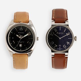 Asprey & Co., Two stainless steel wristwatches