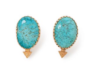 Gail Bird and Yazzie Johnson
(DINE, B. 1946 and 1949)
18k Gold and Turquoise Earrings