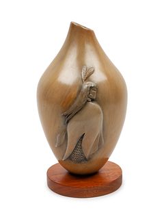 Al Qoyawayma
(HOPI, B. 1938)
Bronze, with Corn Maiden, 1985