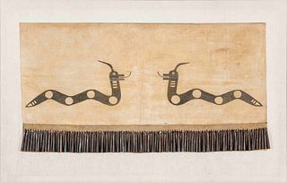 Pueblo Canvas Dance Kilt
(framed) 30 1/4 x 46 1/4 inches; (kilt) height 19 x width 36 3/4 inches