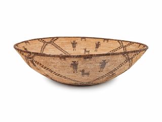 Apache Basket, with Figures
diameter 19 7/8 x height 5 1/2 inches