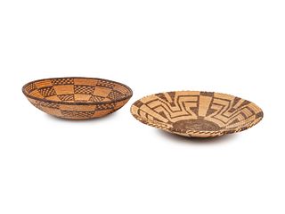 Apache and Akimel O'odham Baskets 
largest diameter 11 inches