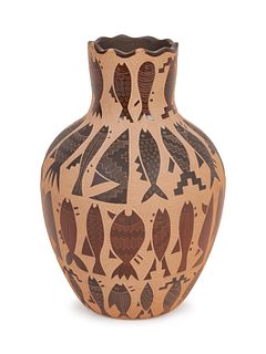 Jody Naranjo
(SANTA CLARA, B. 1969)
Polychrome Vase, with Sgraffito Decoration, 1998