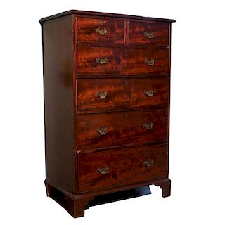 MAHOGANY TALL CHEST OF DRAWERS
