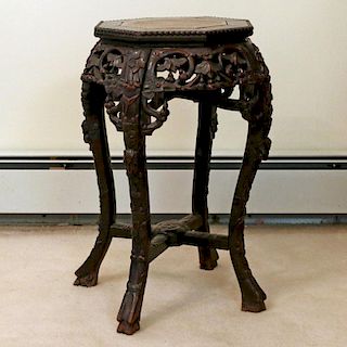 CHINESE CARVED TABOURET