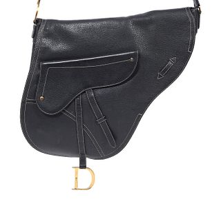 Christian Dior Large Black Crossbody Saddle Bag