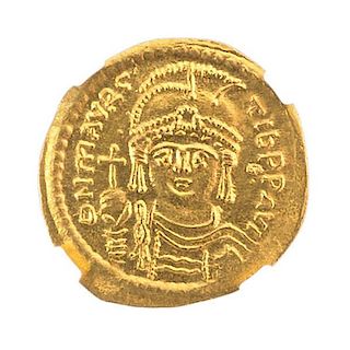 ANCIENT BYZANTINE GOLD AV SOLIDUS COIN