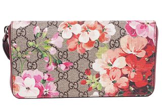 Gucci Blooms Zip Around Pink Wallet