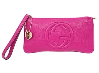Gucci Soho Fuchsia Wristlet Zipper Pouch Wallet
