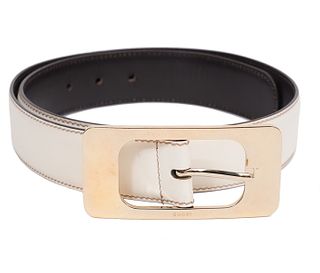 Gucci Reversible Brown/White Leather Belt