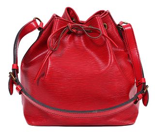 Louis Vuitton Red Petit Epi Noe Bucket Bag 1989