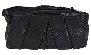 Chanel Black Pleated Leather CC Clutch Bag 2008