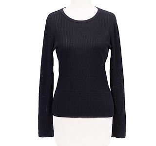Chanel Knit Rayon Long Sleeve Top 2002 Size 40