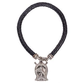 Kieselstein-Cord Leather & Sterling Horse Necklace