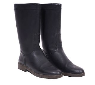 Salvatore Ferragamo Rain Boots Black Size 8 AA