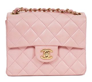 Chanel Pink Quilted Mini Flap Shoulder Bag 2004