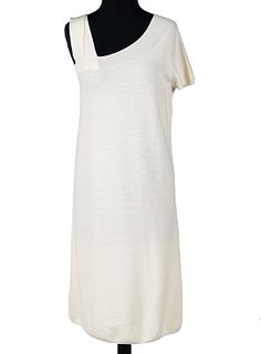 Chanel Cream Knit One Sleeve Dress Size 40