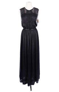 Oscar De La Renta Black Silk Evening Gown Size 8