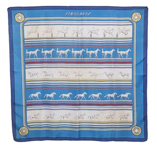 Hermes Sequence Blue Equestrian Scarf 90cm