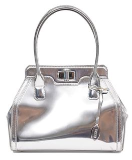 Tod's Metallic Silver Hand Bag