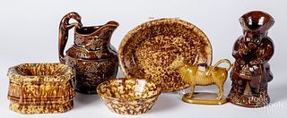 Group of Rockingham glazed wares