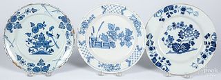 Six Delft blue and white plates