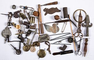 Clay pipes, button hooks, scissors, etc.