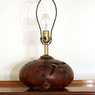 CONTEMPORARY BURLWOOD LAMP