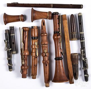 Group of early wood musical instruments