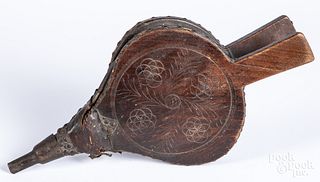 Carved wood bellows, 18th/19th c.