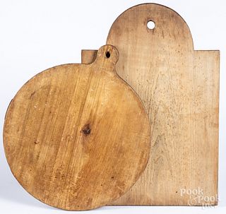 Two pine dough boards