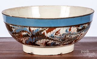 Mocha bowl with marbleized glaze