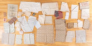 Linen and cotton yardage, tablecovers, etc.