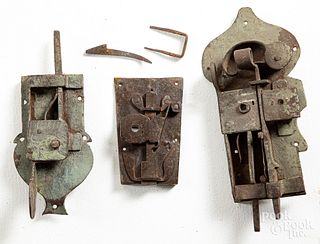 Three early wrought iron locks