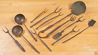 Group of wrought iron utensils