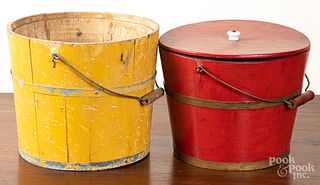 Two painted buckets