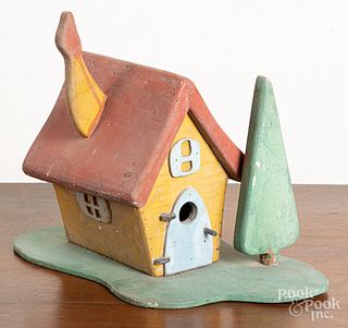 Painted bird house