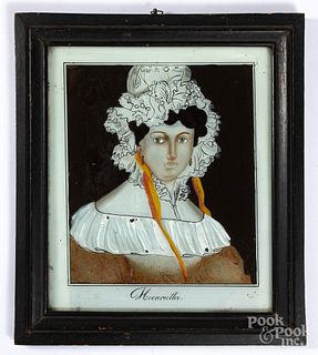 Reverse painted portrait of Henrietta