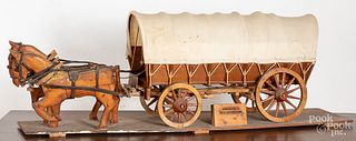 Large carved Conestoga wagon by Lichtenwalner