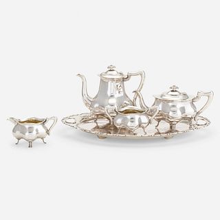 Wang Hing, four-piece tea and coffee service with tray